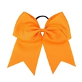 Detailed macro of an 8-inch orange grosgrain ribbon bow with a durable elastic hair tie - Orange (13#)