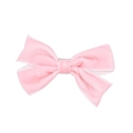 Detalle de pinza para el pelo de terciopelo rosa con lazo de cola de pez y clip de metal - Rosa