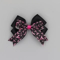 Fermaglio per capelli con fiocco rosa per la prevenzione del tumore al seno nero e rosa - Stile Beneficenza Rosa Acceso Nero (02#)