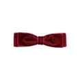 Detailed close-up of a burgundy velvet double bow hair clip for girls and toddlers - Burgundy