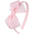 Detail of light pink ribbed fabric texture on child's large bow headband accessory - Pale Pink (08#)