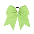Detail view of the light green 8-inch ribbed grosgrain bow with elastic hair tie back - Light Green (11#)