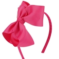 Détail du grand nœud en ruban gros-grain rose vif sur un serre-tête pour enfant - Hot Pink (13#)