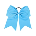 Close-up of the light blue grosgrain ribbon texture and black elastic tie on the hair bow - Light Blue (08#)