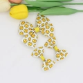 Set of three ribbed ribbon hair bows with softball baseball print for girls and kids - Yellow Softball Print