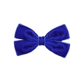 Close-up detail of royal blue velvet bow hair clip with soft texture and rich finish - Royal Blue