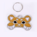 Cute yellow tiger face zinc alloy pet ID tag with vibrant enamel finish for dog collars - 38*25*1mm / Yellow (M10337)