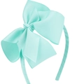 Détail du serre-tête nœud vert menthe en ruban gros-grain avec une texture côtelée chic - Mint Green (08#)