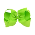 Detail of a 6-inch fluorescent green ribbed grosgrain ribbon hair bow for girls - Neon Green (19#)