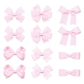 Set mit 11 rosa Ripsband-Haarschleifen für Kinder in verschiedenen Stilen und Formen - Rosa