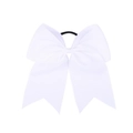 Lazo para el pelo blanco de cinta grosgrain de 8 pulgadas con goma elástica - Blanco (01#)