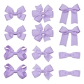 Détail de 10 styles de nœuds à cheveux en ruban gros-grain violet lavande pour enfants - Lavande