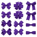 Détails de nœuds à cheveux en ruban gros-grain violet foncé de styles variés - Violet foncé