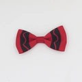 Red grosgrain hair bow with black wavy stripes for girls sweet princess style - Red