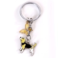 Llavero de aleación Foxhound creativo con colgante de mariposa amarilla y dije de perro mono - Beagle con Mariposa Amarilla