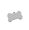 Polished silver bone-shaped pet ID tag for custom engraving in zinc alloy - 37*22mm / Nickel