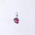Porte-clés raisin coloré avec perles émaillées et fermoir mousqueton en métal argenté - Raisin Violet en Acrylique
