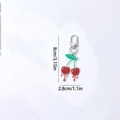 Llavero de cereza de acrílico con mosquetón plateado de 8cm de altura total - Cereza Irregular de Acrílico