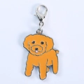 Orange cartoon poodle keychain in zinc alloy with lobster clasp for DIY accessories - Teddy Dog (5862889526996)
