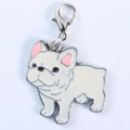 French Bulldog metal pet tag with white enamel finish and secure lobster clasp - French Bulldog (5862889526985)