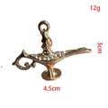 Llavero lámpara de Aladino dorada con pedrería, longitud de 4,5 cm y peso de 12 g - Lámpara Pequeña / 30*80mm / Dorado
