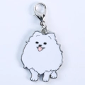 Cartoon Pomeranian pet tag with white enamel finish and silver lobster clasp - Pomeranian (5862889526999)