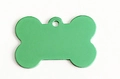 Mint green bone-shaped aluminum pet ID tag for dogs and cats with top hanging hole - Bone Style / 3825 / Green