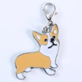 Cute Corgi dog enamel keychain with orange and white finish and silver lobster clasp - Corgi (5862889526987)
