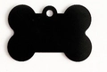 Bone-shaped black aluminum alloy pet ID tag with smooth matte finish for dogs and cats - Bone Style / 3825 / Black