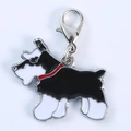 Black and white Scottish Terrier dog keychain with red collar and silver lobster clasp - Black Schnauzer (5862889526995)