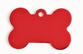 Vibrant red bone-shaped aluminum pet ID tag with matte finish and pre-drilled hole - Bone Style / 3825 / Red