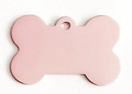 Light pink bone-shaped aluminum pet ID tag with hole for DIY personalized engraving - Bone Style / 3825 / Light Pink