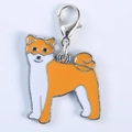 Custom orange and white Shiba Inu dog tag pendant with silver lobster clasp for pets - Akita (5862889526994)