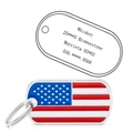 Custom US flag pet ID tag in zinc alloy with enamel stars and stripes for dogs and cats - US Flag Style