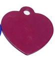 Matte dark purple heart-shaped aluminum pet ID tag with hole for laser engraving - Heart Red