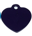 Heart-shaped purple anodized aluminum pet ID tag with matte finish and top hanging hole - Heart Black