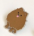 Charmante broche en émail de Poméranie marron en métal pour accessoire d'amateur d'animaux - Style Loulou de Poméranie Brun