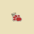 Porte-clés en alliage de zinc avec breloque patte de chat en émail rouge et fermoir - 33*25mm / Rouge