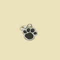Pendentif patte d'animal en alliage de zinc avec émail noir et fermoir mousqueton robuste - 33*25mm / Noir