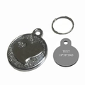 Custom heart-shaped stainless steel pet ID tag with silver glitter and engraving area - 25mm / Silver