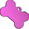 Durable purple aluminum bone shaped pet ID tag with metallic matte finish for dogs - Bone Style / 3825 / Purple