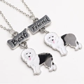 Colliers Best Friend avec chien de berger anglais et pendentifs en émail coloré - Bobtail