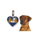 Placa de identificación para perro con forma de corazón y diseño de esmalte colorido - 30MM / Azul