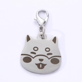 Polished stainless steel Shiba Inu dog tag pendant with a silver metal lobster clasp - Shiba Inu Style