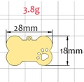 Gold bone-shaped stainless steel pet tag pendant with hollow paw print and size dimensions - Hollow Paw Bone (28*18) / Gold
