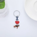 Porte-clés en alliage de zinc avec lettre I cœur rouge et charme Berger Allemand - Berger Allemand