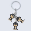 Close-up van schattige cartoon honden sleutelhangers met zwart en geel geëmailleerde hangers - 10cm 16g / Drievoudige Zwarte Teckel