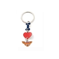 Portachiavi cuore Golden Retriever con lettera I blu e ciondolo a forma di cane - Stile Pinscher Nano