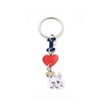 Portachiavi cane in metallo con cuore e ciondolo smaltato Jack Russell Terrier - Stile Jack Russell Terrier