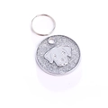 Silver dog ID tag with glitter background and embossed Labrador Retriever design - Standard Size / Silver Labrador Style